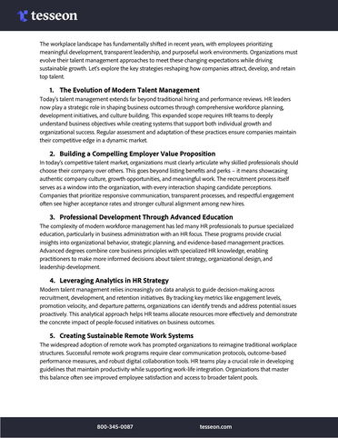 2025 Trends in Talent Management
