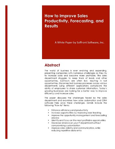 How to Improve Sales Productivity, Forecasting and Results