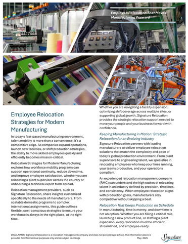Employee Relocation Strategies for Modern Manufacturing