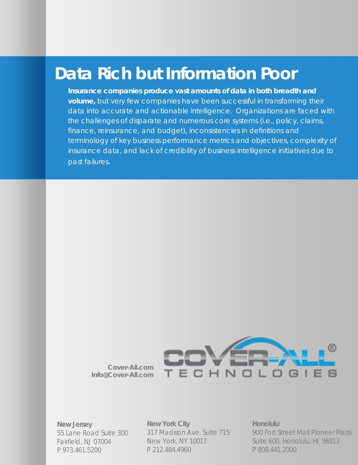 Data Rich but Information Poor