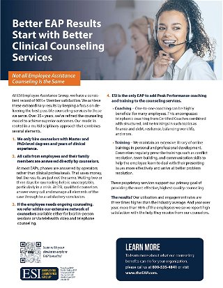 Better EAP Results Start with Better Clinical Counseling Services