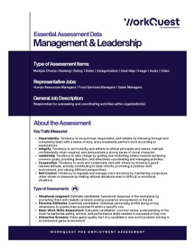 Management & Leadership Industry Assessment