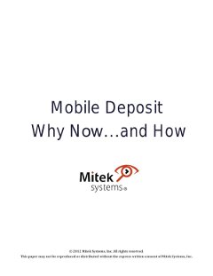 Mobile Deposit, Why Now and How