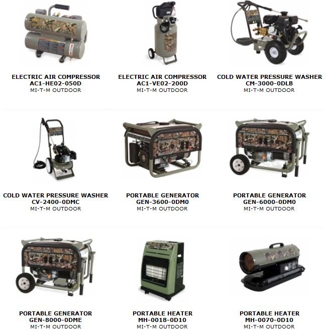 Outdoor Series Portable Air Compressors and Generators