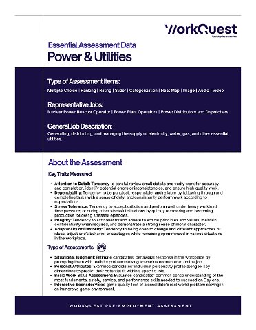 Power & Utilities Industry Assessment