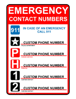 EMERGENCY CONTACT Signs & Labels