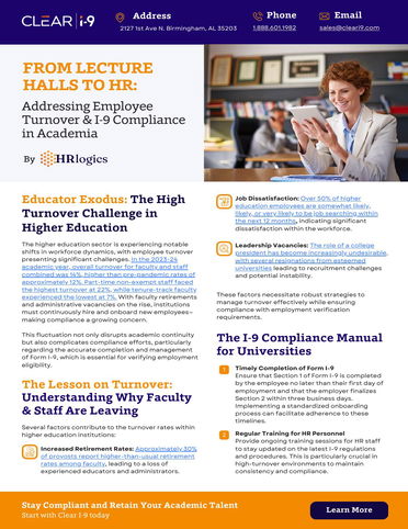 From Lecture Halls to HR: Addressing Employee Turnover and I-9 Compliance in Academia