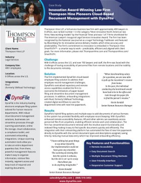 CASE STUDY: Innovation Award-Winning Law Firm Thompson Hine Pioneers Cloud-Based  Document Management with DynaFile