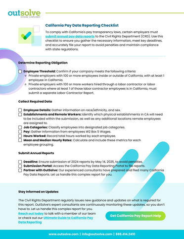 California Pay Data Reporting Checklist