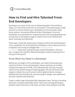 How to Find and Hire Talented Front-End Developers