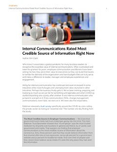 Internal Communications Rated Most Credible Info Source Right Now