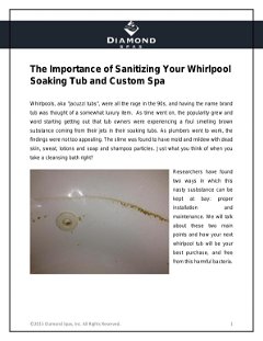 The Importance of Sanitizing Your Whirlpool Soaking Tub and Custom Spa