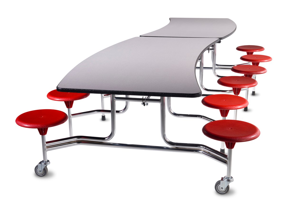 Afton EdgeScape mobile folding tables with attached seating