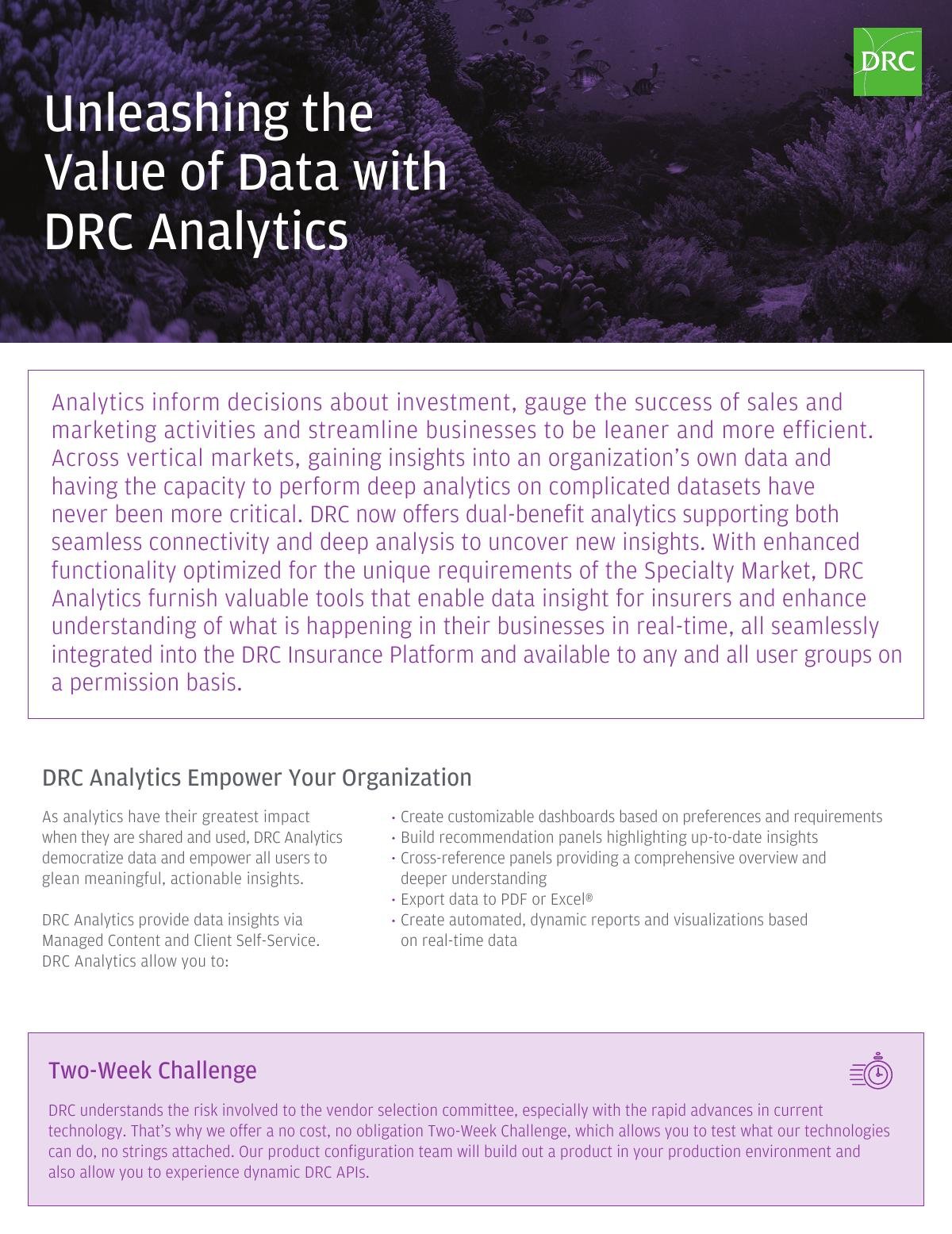 Unleashing the Value of Data with DRC Analytics