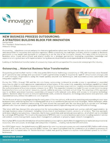 New Business Process Outsourcing: Strategic Building Block for Innovation