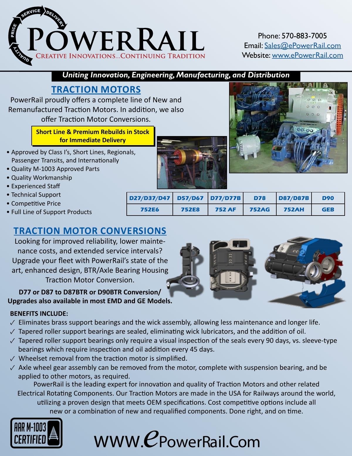 PowerRail Traction Motors