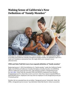Making Sense of California’s New Definition of “Family Member”