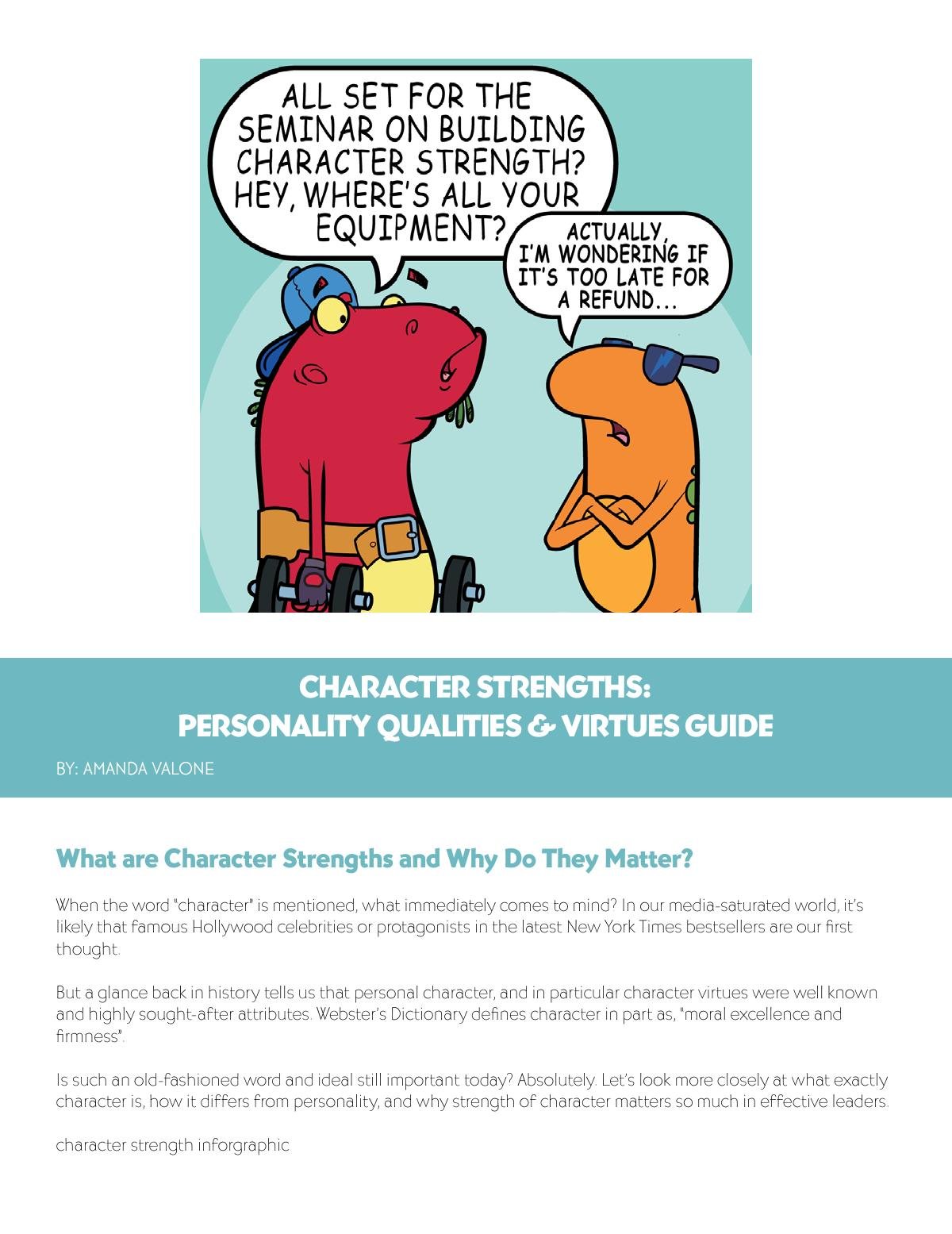Character Strengths: Personality Qualities & Virtues Guide