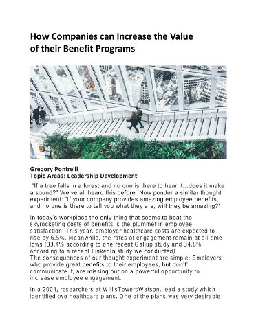 How Companies can Increase the Value of their Benefit Programs