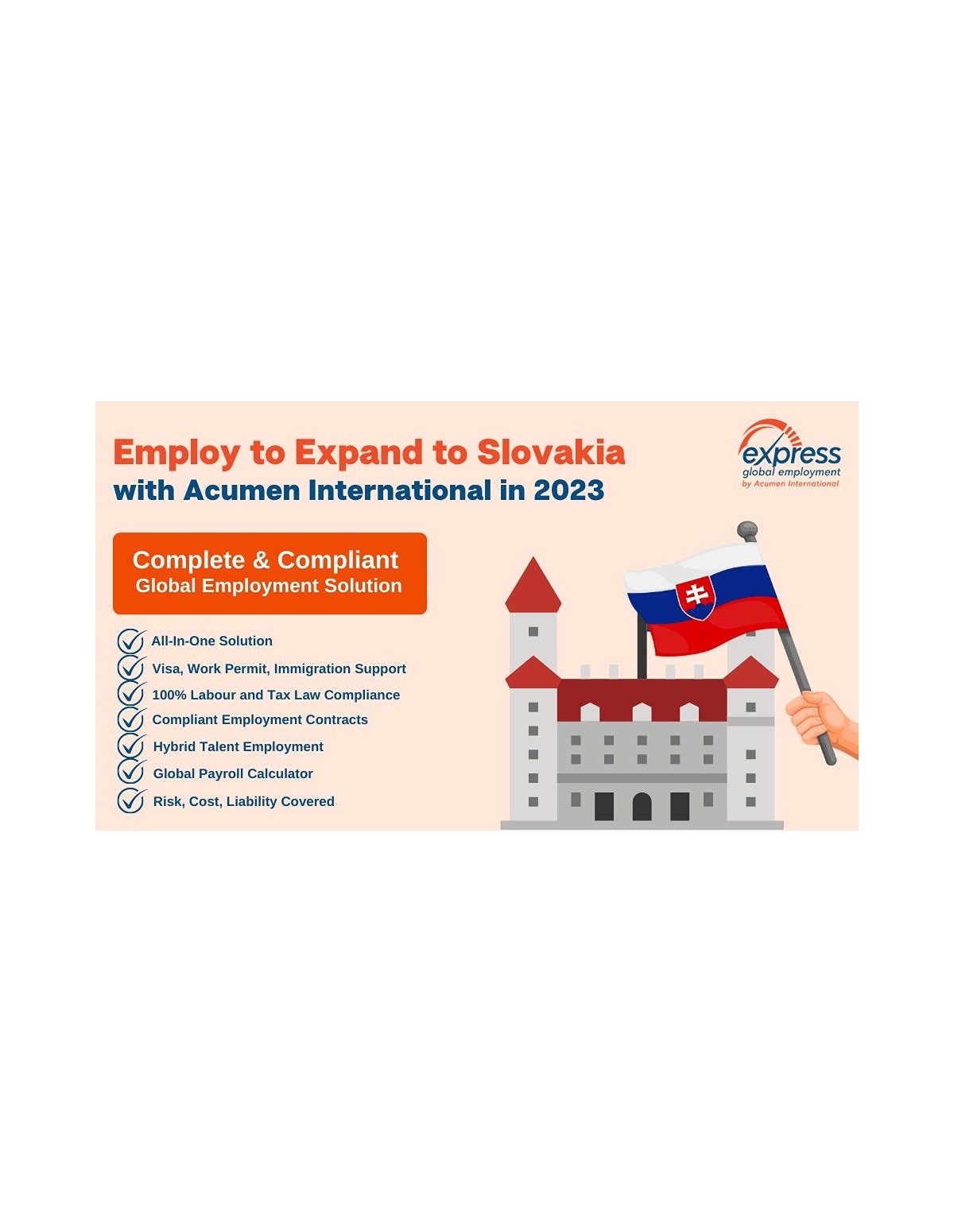 Hire Global Employees quickly to Expand to Slovakia in 2023 with Acumen International