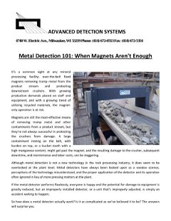 Metal Detection 101 - When Magnets Aren't Enough