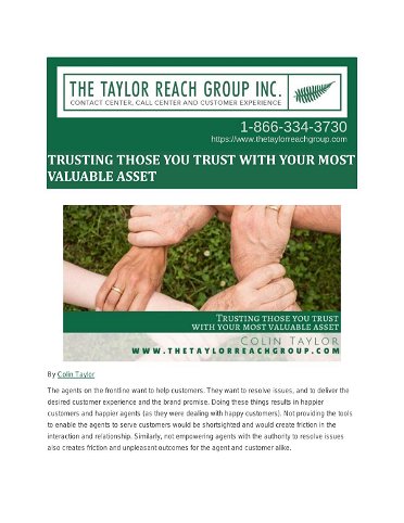 TRUSTING THOSE YOU TRUST WITH YOUR MOST VALUABLE ASSET