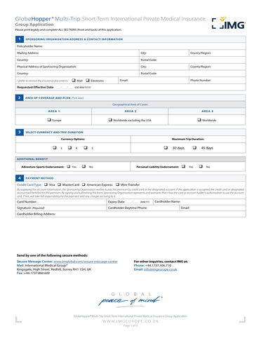 IMG Annual Travel Medical Insurance