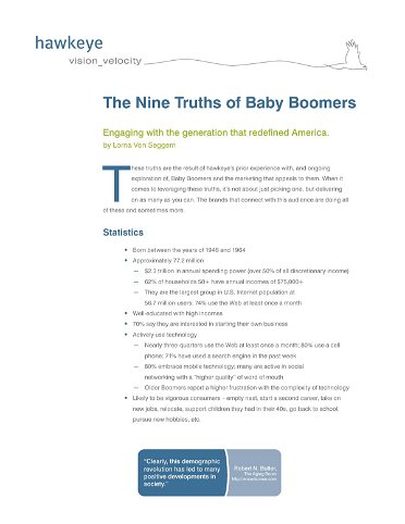 The Nine Truths of Baby Boomers