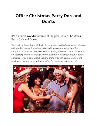 Office Christmas Party Do’s and  Don’ts