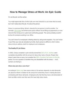 How to Manage Stress at Work: An Epic Guide
