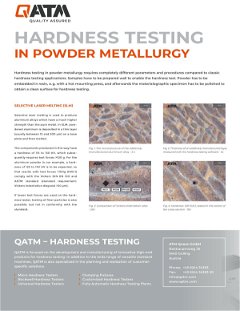 Hardness Testing in Powder Metallurgy