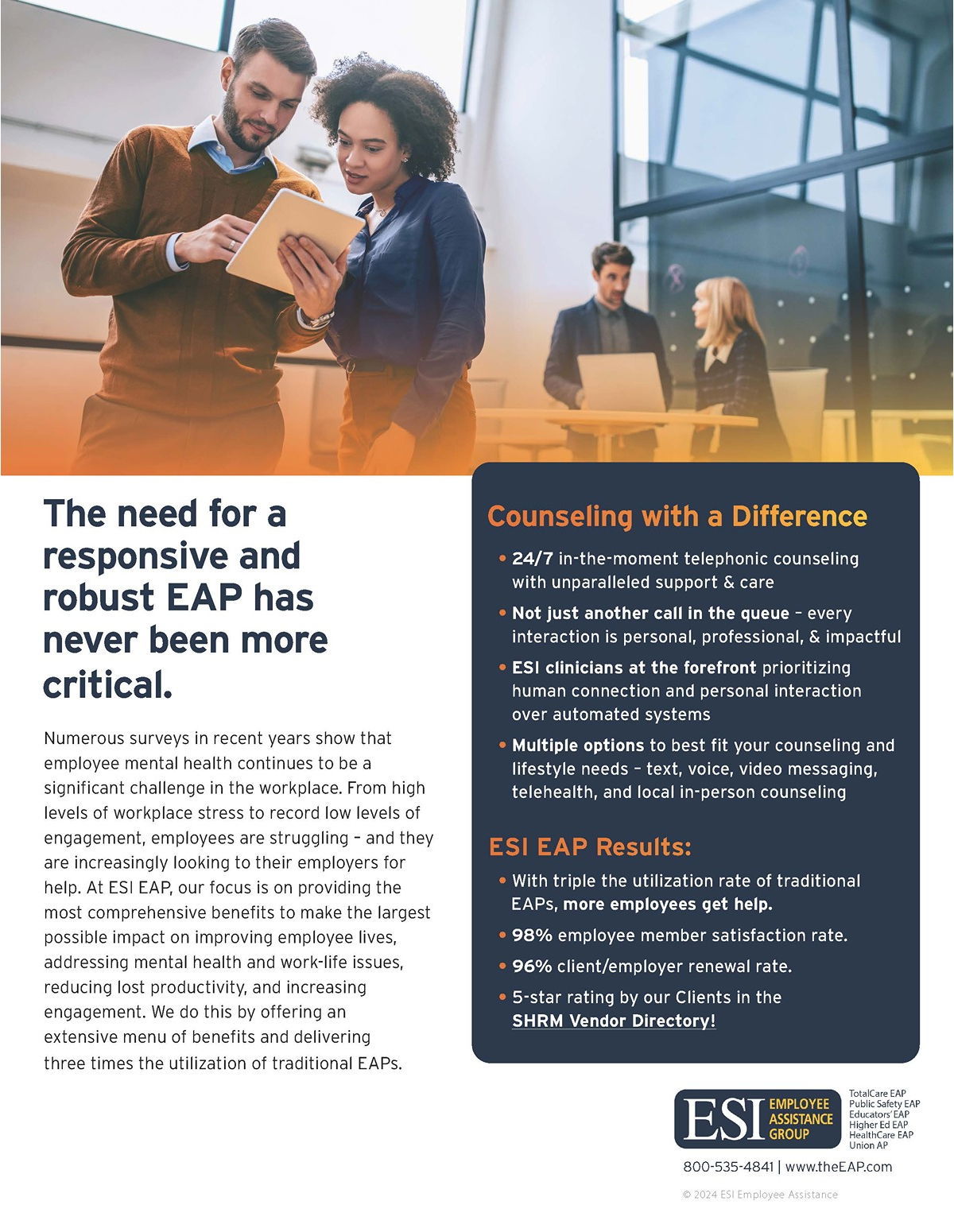 Summary of ESI EAP Benefits and Services