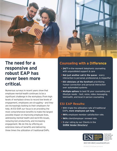 Summary of ESI EAP Benefits and Services