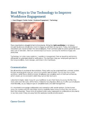 Best Ways to Use Technology to Improve Workforce Engagement