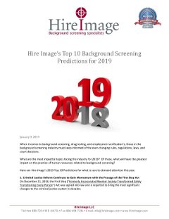 Hire Image’s Top 10 Background Screening Predictions for 2019
