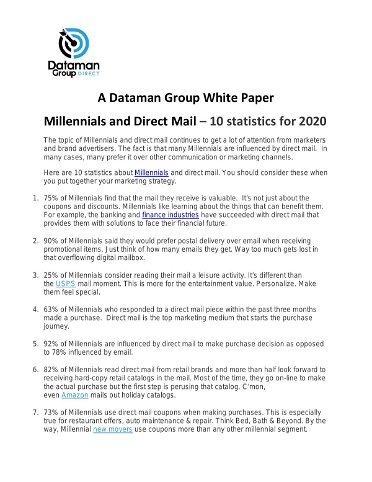 Millennials and Direct Mail - Tips for 2020