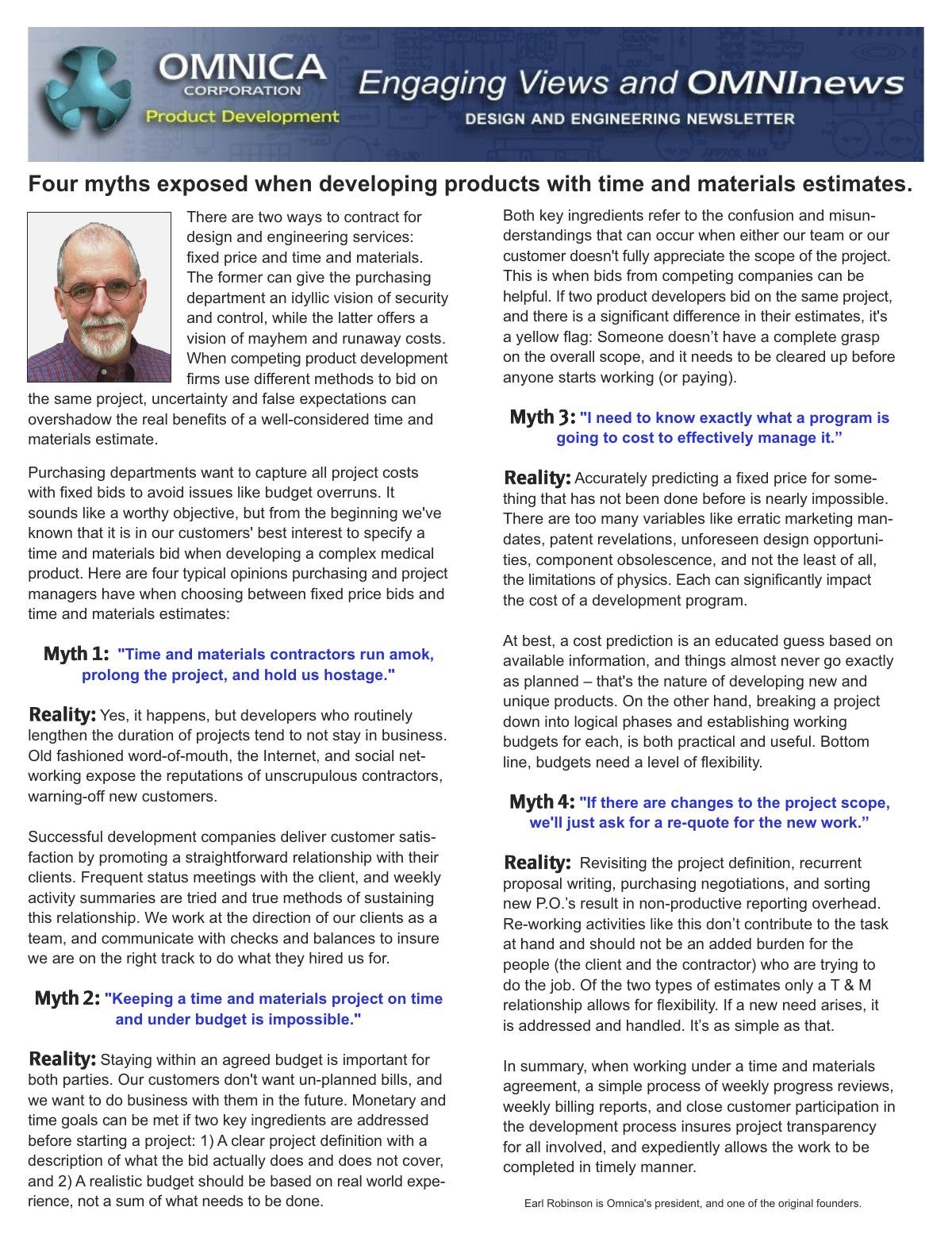 Four myths exposed when developing products with time and material estimates.