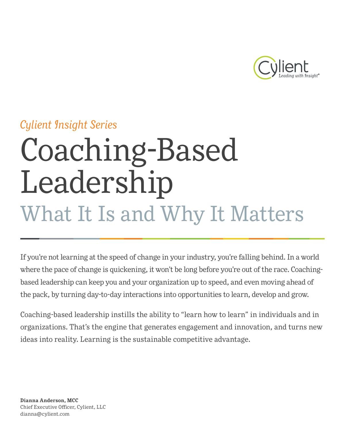 Coaching-Based Leadership: What It Is and Why It Matters
