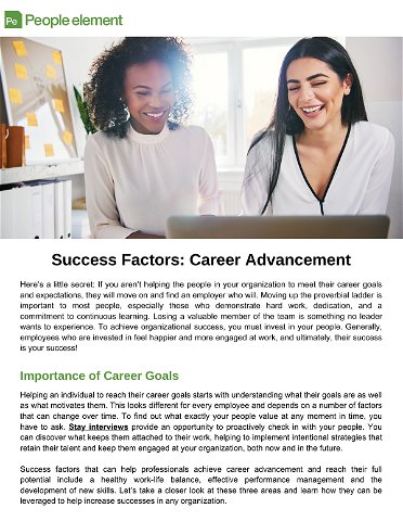 Success Factors of Career Development