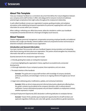 Employee Handbook Checklist
