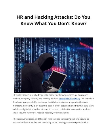 HR and Hacking Attacks: Do You Know What You Don’t Know? 
