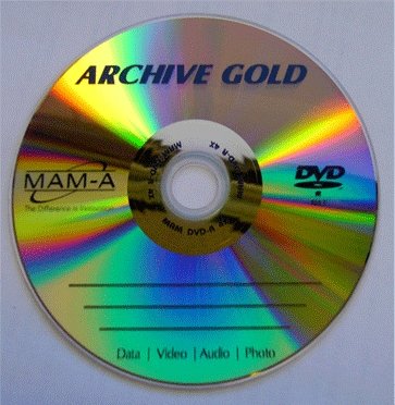 Archive Quality 24kt Gold DVD-R and CD-R Discs
