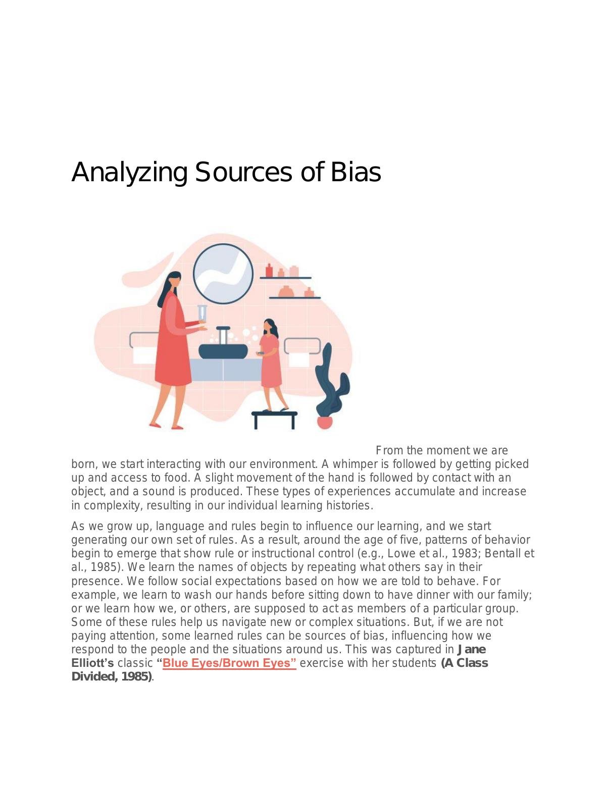 Analyzing Sources of Bias