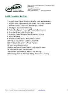 Requested Services of C4IOE - Description