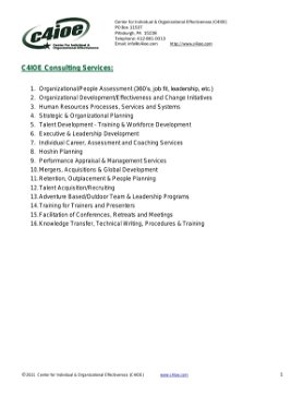 Requested Services of C4IOE - Description