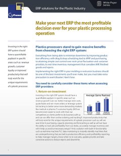 Make your next ERP the most profitable decision ever for your plastic processing operation