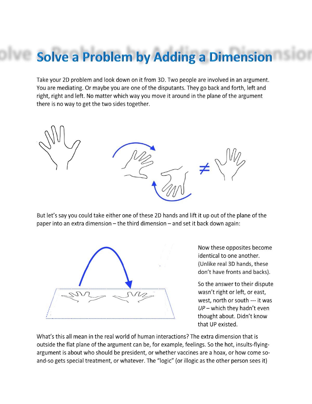 Solve a Problem by Adding a Dimension