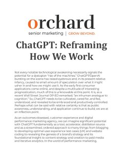 ChatGPT: Reframing How We Work