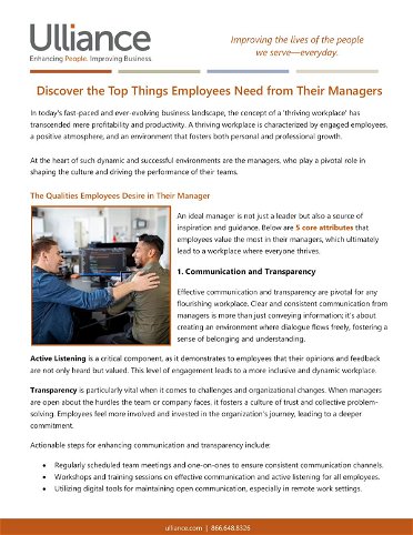 Discover the Top Things Employees Need From Their Managers