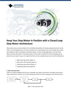 Keep Your Step Motor Position with A Closed Loop Motion Control System